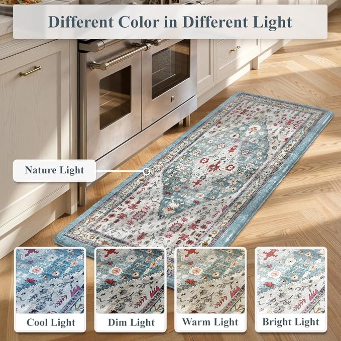 Collive Boho Kitchen Rugs and Mats 2PCS Cushioned Anti-Fatigue Floor Mat - Image 7