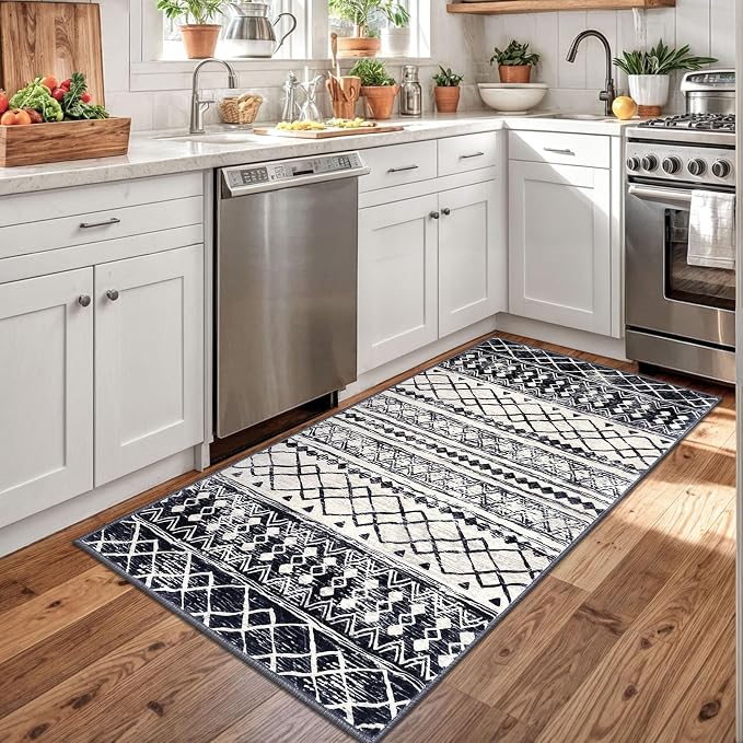 KUTA Boho Moroccan 3x5 Rugs for Entryway, Ultra Soft Distressed Geometric Print - Image 3