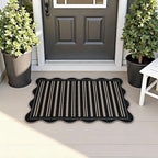 Striped Easy Jute Entryway Rug, 2x3 Black Indoor Outdoor Doormat, Washable - Image 3