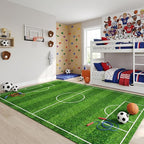 Soccer Rug for Kids, 78.7" x 59" Soccer Field Area Rug | Soccer field design by Nanshibaalwaysstandsbyyou