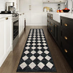 Lahome Zelie Checkered Washable Rug Runners by Lahome