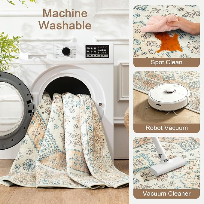 Lofus Vintage Living Room Rugs 8x10, Soft Machine Washable Area Rug - Image 6