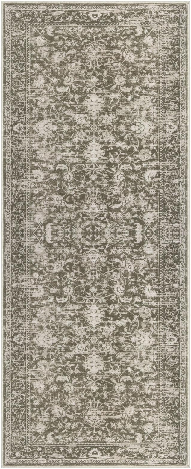 KILOCOCO Hallway Runner 2x5 Kitchen Runner Rug Printed Vintage Floral Washable - Image 9