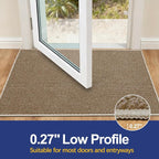 Dirt Trapping Door Mat 20x32, Taupe Faux Jute Entryway Rug | Low-Profile - Image 3