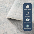 Lahome Blue Rugs for Living Room, 8x10 Distressed Light Blue Area Rugs for - Image 3
