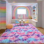 PAGISOFE Ultra Soft Rainbow Purple Area Rugs - Image 3