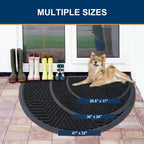 Smiry Half Circle Front Door Mat Outside Entrance, Heavy Duty Sturdy Natural - Image 3