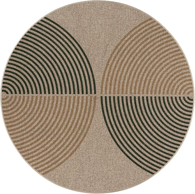 Lahome Enfys Modern Rainbow Round Entryway Rug 4ft, Circle Easy Jute Rug - Image 6