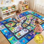 Car Rug Playmat, City Road Map Kids Rug, Educational Learning Play Mat by Unknown