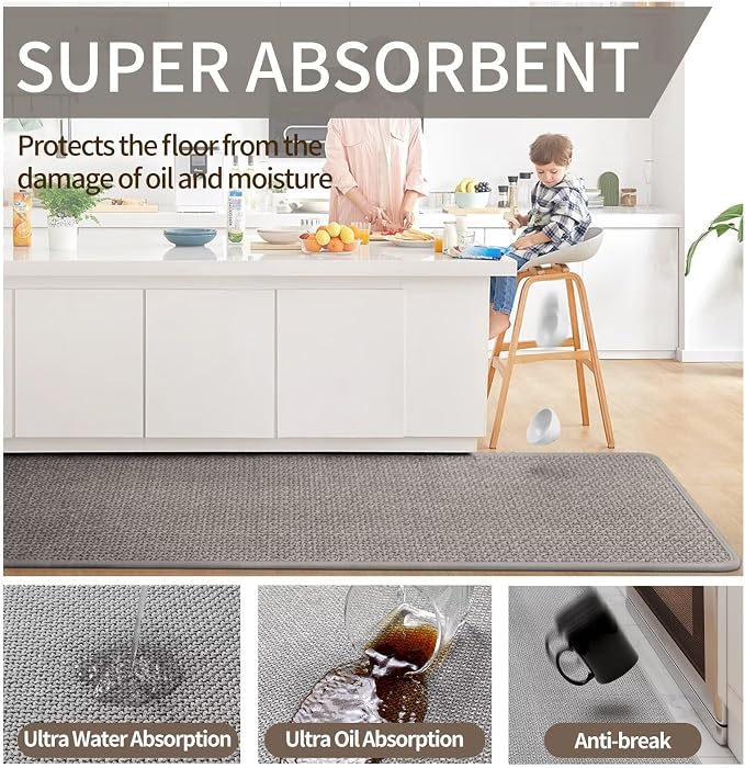 YDKGL Kitchen Mat Set of 2 PCS, Cushioned Non Slip Rugs - Image 3