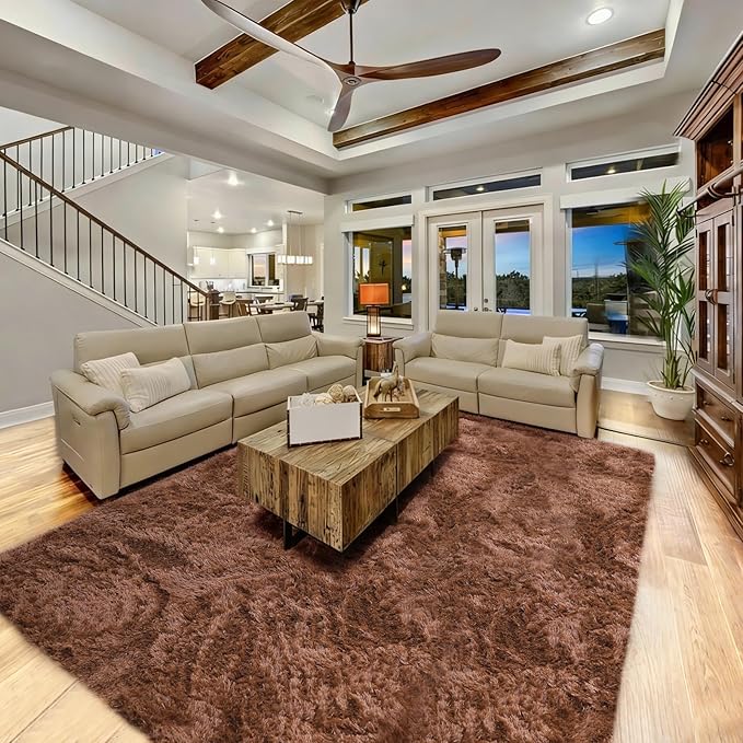 5x7 Plush Fluffy Area Rugs, Large Soft Carpet, Upgraded Non-Slip Rectangular Rug - Image 7