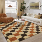 PureCozy Checkered Rug 8x10 for Living Room, Colorful Modern Shag Rug Washable - Image 4