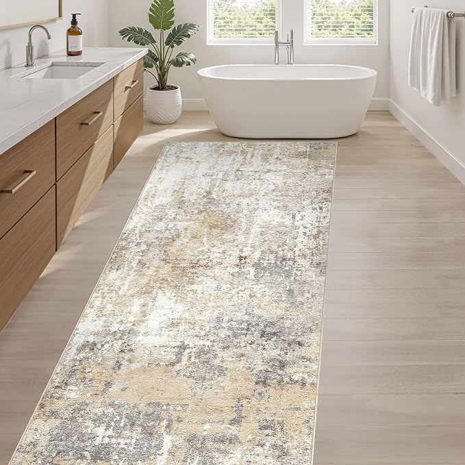 Runner Rug Kitchen Washable Rugs: 2x8 Non-Slip Abstract Soft Modern Stain - Image 5