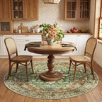 RELEANY Area Rugs Round 6ft Washable Non-Slip, Floral Vintage Distress - Image 2
