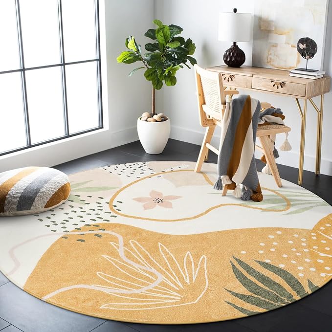 Lahome Boho Round Rugs - 6Ft Round Rug Washable Soft Circle Rugs - Image 6