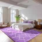 ONASAR 5x7 Area Rugs for Living Room Bedroom, Fluffy Purple and White Throw Rug - Image 6