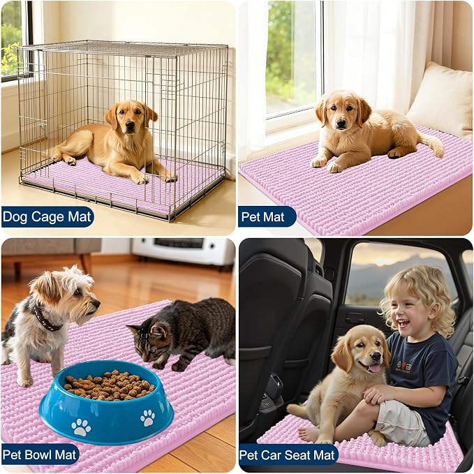 OLANLY Dog Door Mat for Muddy Paws 30x20, Ultra Absorbent Chenille Mud Doormat - Image 7