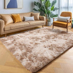 ONASAR Rugs for Living Room Bedroom, Tie-Dyed Beige 5x8 Fluffy Bedside Area Rug - Image 5
