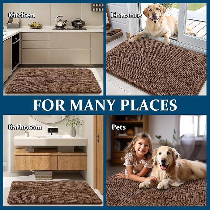 OLANLY Dog Door Mat for Muddy Paws 70x35, Absorbs Moisture and Dirt, Absorbent - Image 8