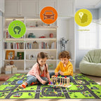 Terrug Kids Rug for Playroom, Non-Slip Washable Educational City Map for - Image 6