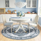 RELEANY Area Rugs Round 6ft Washable Non-Slip, Floral Vintage Distress - Image 2