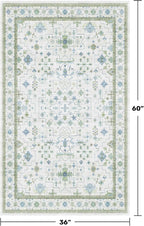 Blue and Green Washable Entryway Rugs 3x5 - Image 2