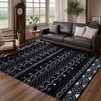 SERISSA 4x6 Area Rugs for Living Room, Washable Non-Slip Black and White Boho by SERISSAHomeDecorCollection