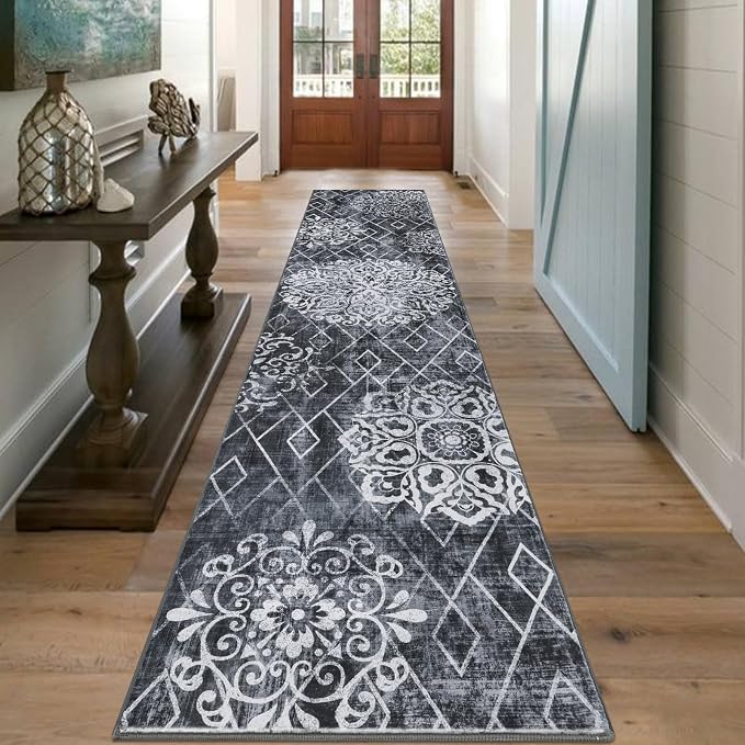 HEBE Hallway Runner Rug 2'8''x12' Washable Vintage Distressed Area Rugs Non - Image 7