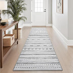 2x10 Runner Rug Machine Washable Non Slip Area Rug Distressed Neutral Moroccan by Tchdio