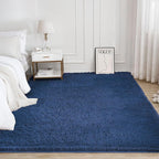 Litanika 8x10 Shag Area Rug for Living Room Bedroom, Dark Blue High Pile Ultra - Image 2