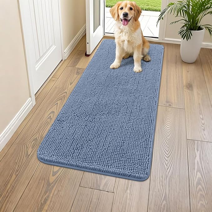 Smiry Dog Door Mat for Muddy Paws 47x20, Absorbent Dirt Trapper, Non-Slip by Smiry