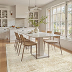 Soalmost 5x7 Area Rugs Beige Low Pile Indoor Washable Trendy Faded Style Floral - Image 8