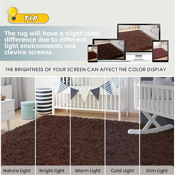 6x9 Area Rug for Living Room, Ultra Soft Fluffy Shag Rugs for Bedroom, Non-Slip - Image 7