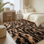 qulint Leopard Rug for Bedroom, 4x6 Fluffy Cheetah Rug for Living Room - Image 3