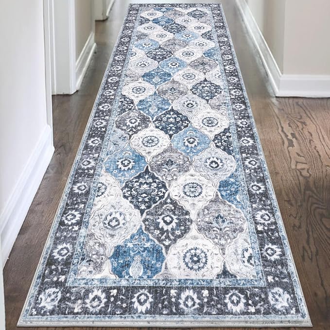 HEBE Hallway Runner Rug 2'8”x8' Washable Vintage Distressed Area Rugs Non Slip - Image 7
