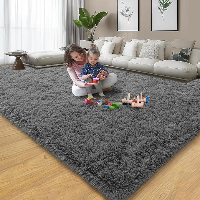 qulint Living Room Area Rug 8x10, Soft Fluffy Large Rug - Image 7