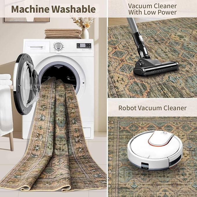 Rugxara 8x10 Area Rugs for Living Room Bedroom, Large Washable Rug, Non Slip & - Image 5