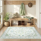 RELEANY Area Rugs 3'x5' Washable Non-Slip, Floral Vintage Distress Medallion - Image 2