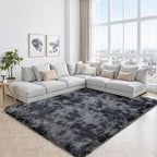 Area Rug for Living Room Bedroom: 4x6 Black Grey Soft Fluffy Shag Upgrade - Image 7