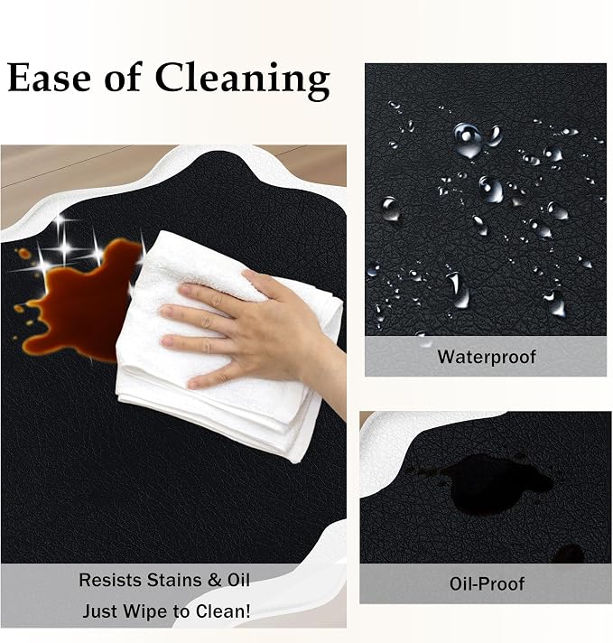 Arenarug Scalloped Black White Kitchen Mats Rugs Sets of 2 Cushioned Anti - Image 6