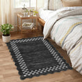 Small Area Rug 2x3 Modern Checkered Entry Rug Solid Color Scalloped Kitchen by GarveeHome