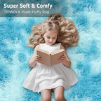 Light Blue Fluffy Rug for Bedroom Living Room, 2x6 ft Soft Sky Blue Bedroom - Image 9