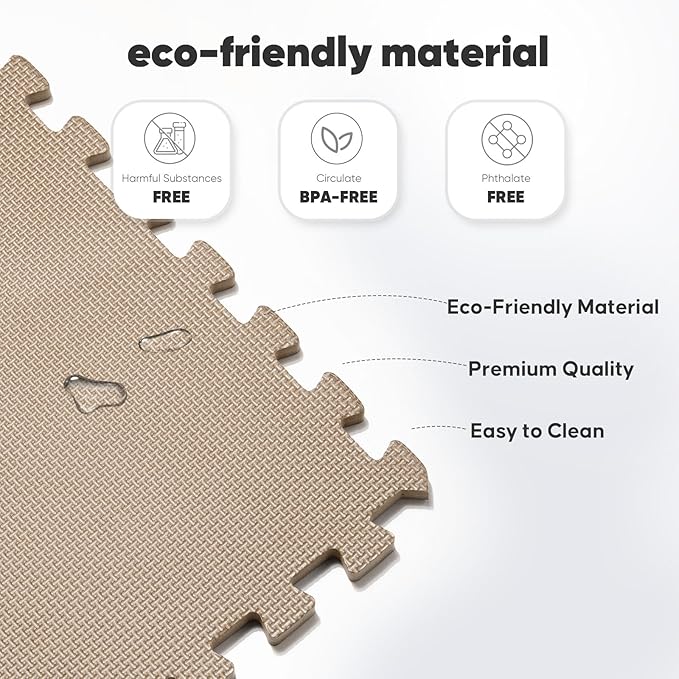 24 Pack Home Gym Mat, Puzzle Exercise Mat, EVA Interlocking Foam Floor Tiles - Image 4