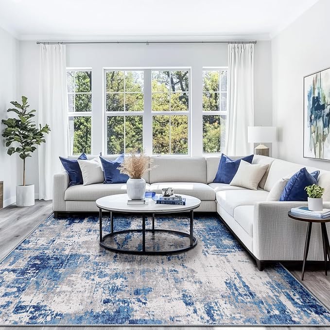 RELEANY Washable Area Rugs 10'x14' Non-Slip Modern Abstract Soft - Image 6