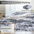 6x9 Area Rugs for Living Room Washable: Abstract Soft Thin Low Pile Black Rug - Image 7