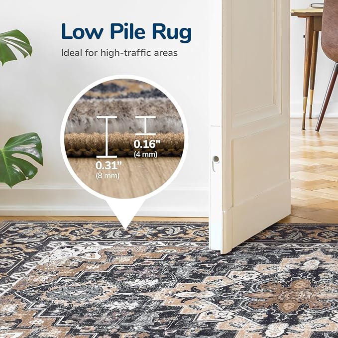 Lessymo Area Rugs 5x7, Machine Washable Area Rug, Super Soft Faux-Wool Area Rugs - Image 5