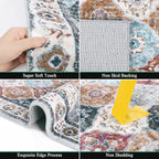 HEBE Hallway Runner Rug 2'x6' Washable Vintage Distressed Area Rugs Non Slip - Image 5