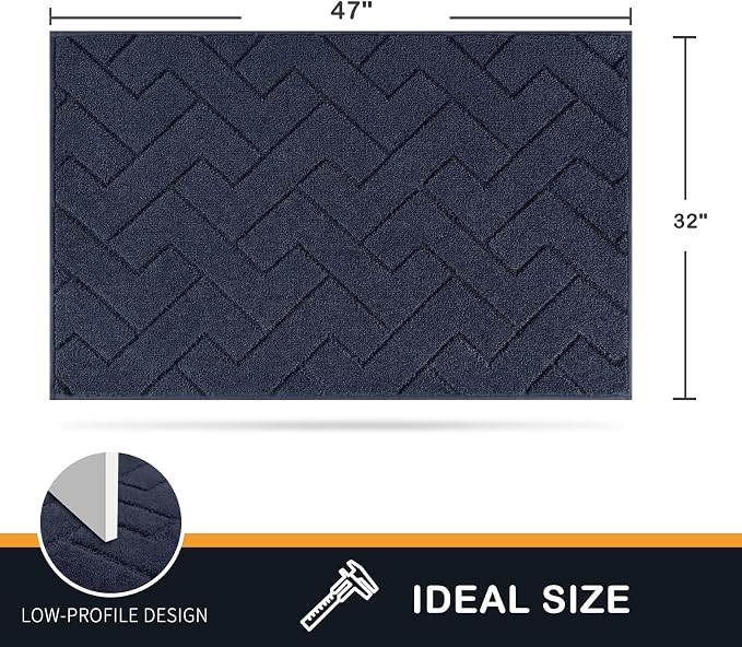PURRUGS Dirt Trapping Door Mat 32" x 47", Non-Slip Machine Washable Entry Rug - Image 2