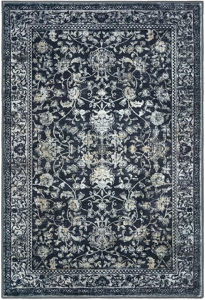 KILOCOCO Area Rug 5x7 Living Room Rug Washable Printed Vintage Floral Non Slip - Image 9