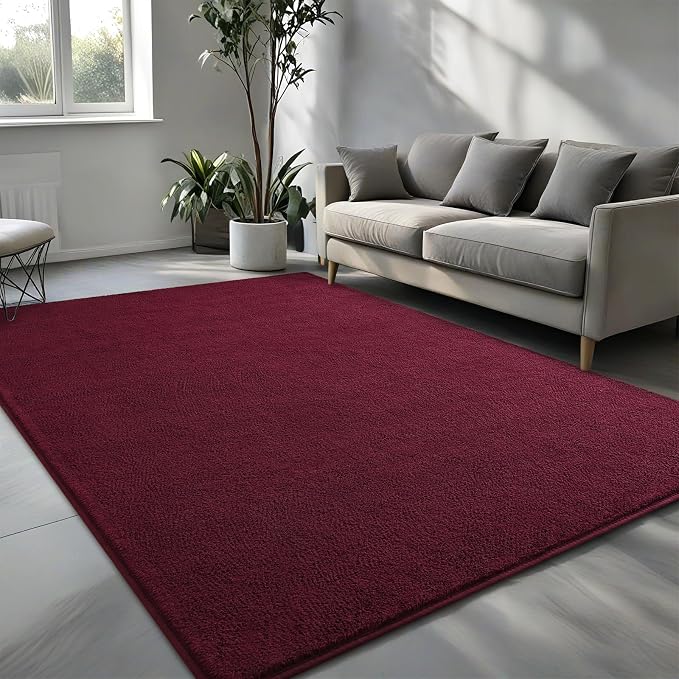 Pettop 6x9 ft Burgundy Red Area Rugs - Image 2
